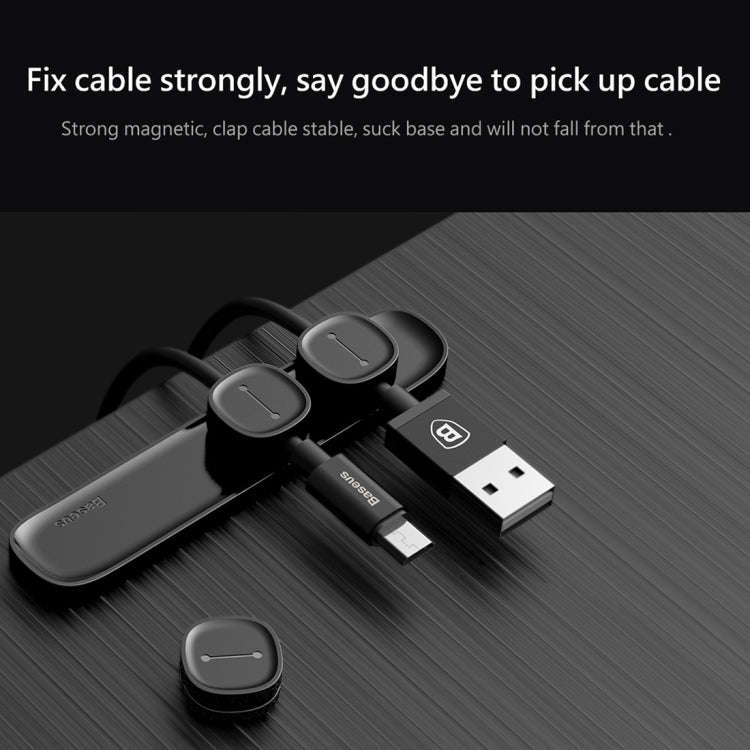 Baseus USB Cable Clip Desk Tidy Organiser Wire Lead Holder with Adhesive Backed(Black)
