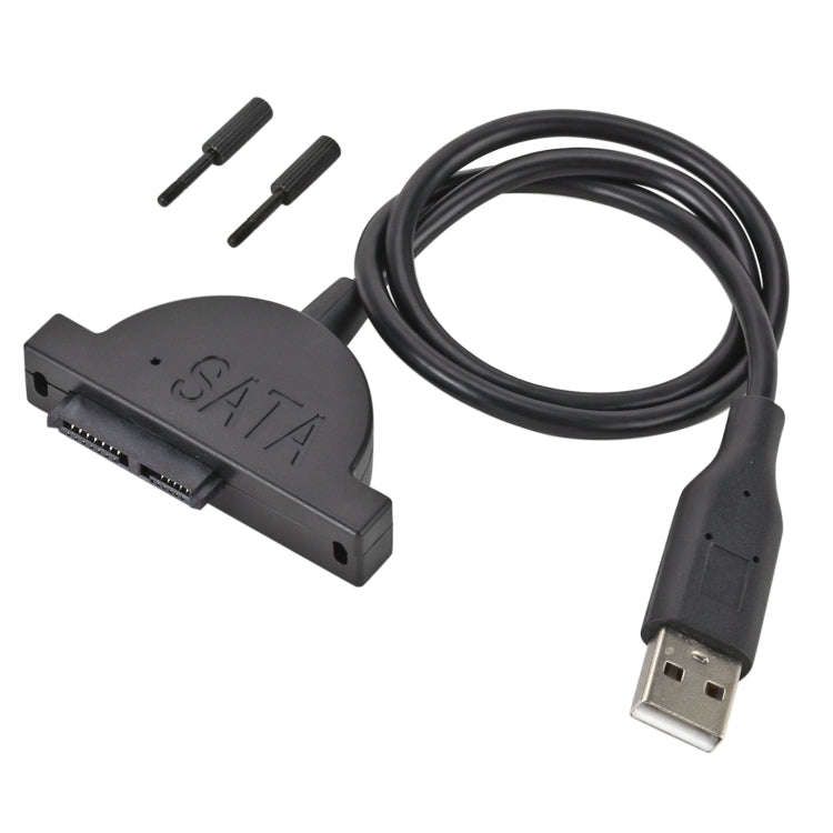 Slim SATA 13 Pin Female to USB 2.0 Adapter Converter Cable for Laptop ODD CD DVD Optical Drive, C...