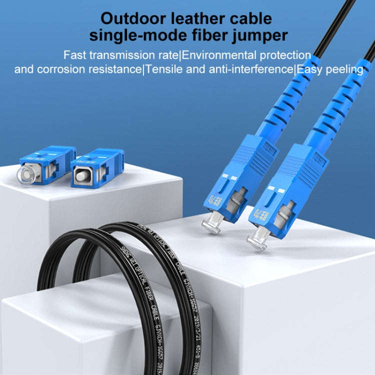 Triple Steel Wire Long Range Outdoor Fiber Optic Drop Cable Patch Jumper with SC Connector, Cable...