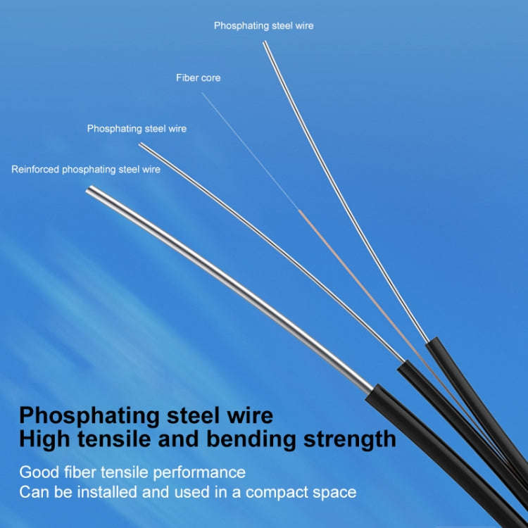 Triple Steel Wire Long Range Outdoor Fiber Optic Drop Cable Patch Jumper with SC Connector, Cable...