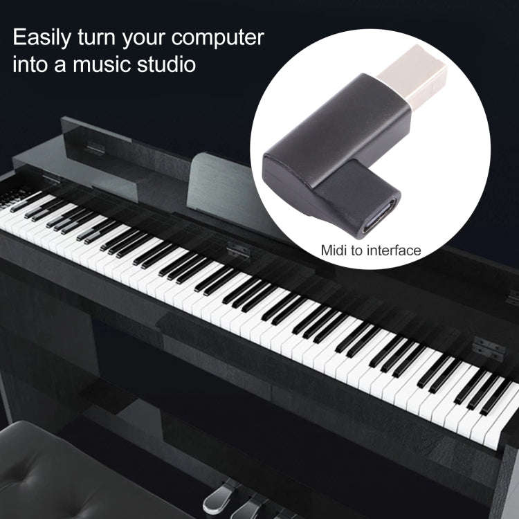 USB-C / Type C Female to USB 2.0 B MIDI Male Adapter for Electronic Instrument / Printer / Scanne...