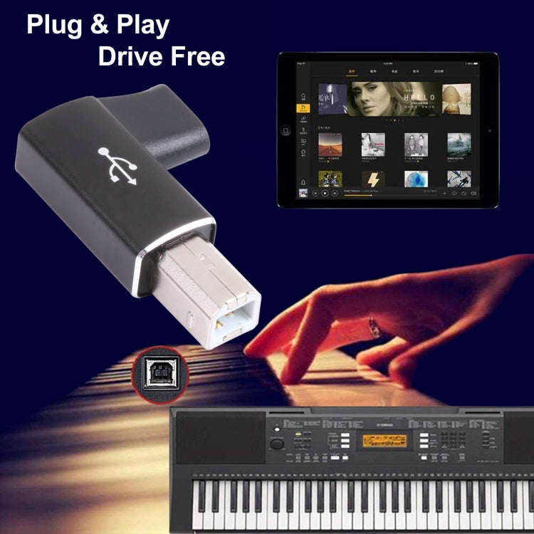 USB-C / Type C Female to USB 2.0 B MIDI Male Adapter for Electronic Instrument / Printer / Scanne...