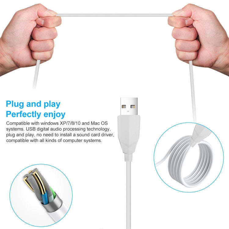 Yanmai G22 USB Desktop Computer Microphone (White)