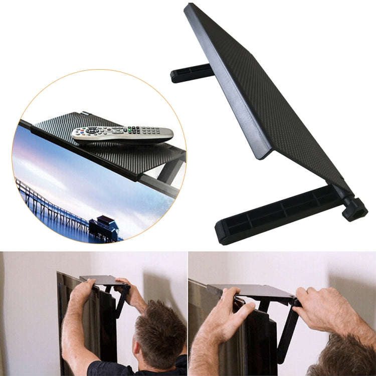 Television Computer Monitor Shelf Remote Control Set-top Box Storage Bracket (Black)
