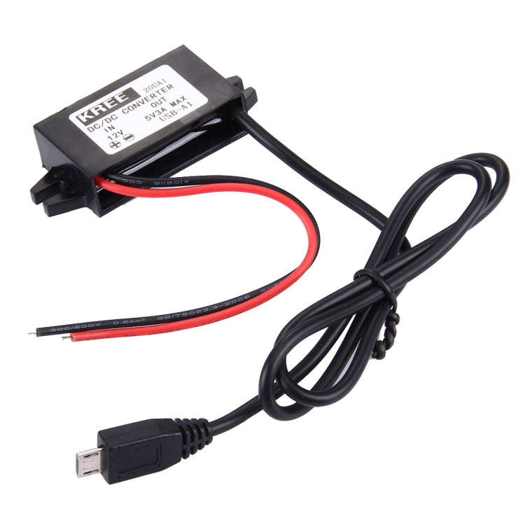 DC 12V to 5V 3A Micro USB Car Charger for Sony, HTC, LG, Huawei and other Smartphones, Length: 40cm