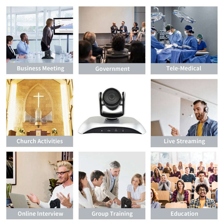 YANS YS-H10UH USB HD 1080P Wide-Angle Video Conference Camera with Remote Control(Silver)