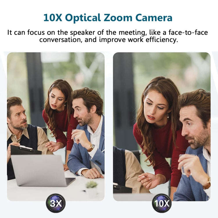 YANS YS-H210U USB HD 1080P 10X Zoom Lens Video Conference Camera with Remote Control, US Plug(Grey)