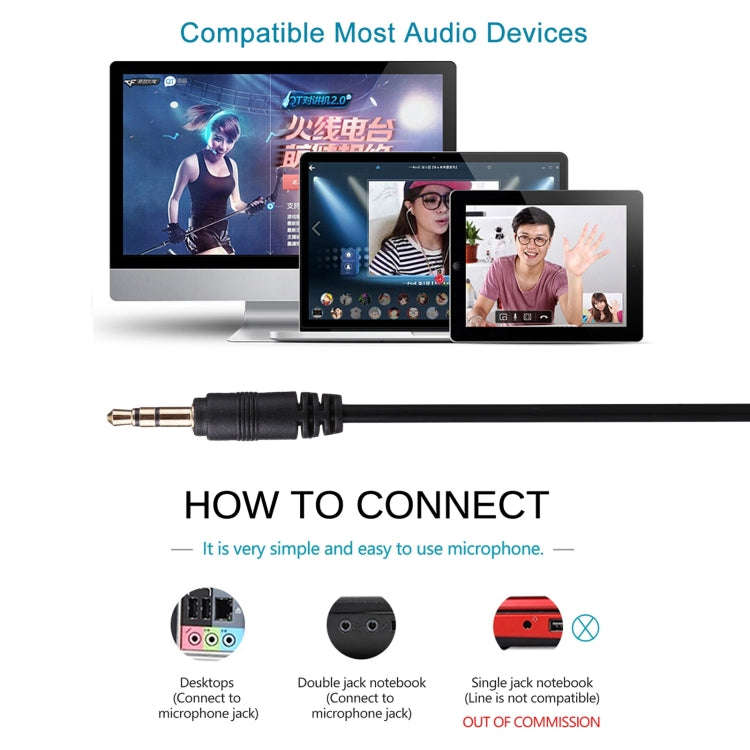M-309 3.5mm Plug Drive-free Computer Microphone(Black)