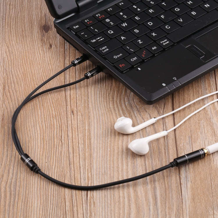 3.5mm Female to 2 x 3.5mm Male Adapter Cable(Black)