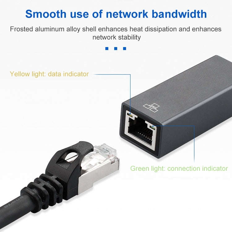 USB 3.0 AM to RJ45 Gigabit Adapter Cable, Length: 20cm