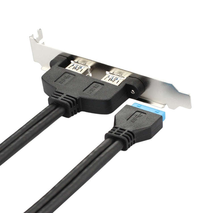 USB3.0 20P F/2AF PCI Rear Baffle Cable (Black)