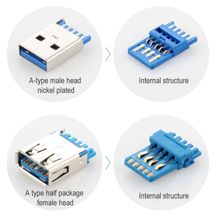 USB 3.0 Male to Female Extension Cable with Screw Nut, Cable Length: 60cm