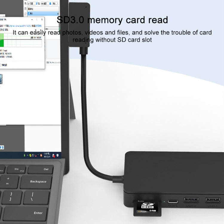 Onten OT-65002 12 in 1 Multifunctional Type-C + USB + RJ45 + HDMI Docking Station(Black)
