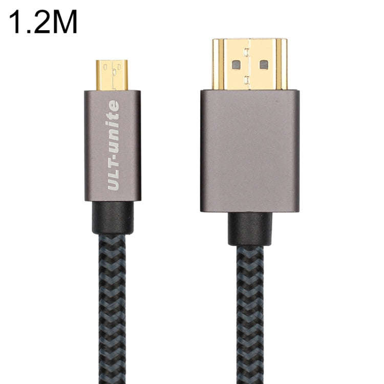 ULT-unite Gold-plated Head HDMI Male to Micro HDMI Male Nylon Braided Cable, Cable Length: 1.2m (...