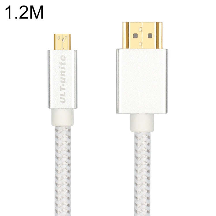 ULT-unite Gold-plated Head HDMI Male to Micro HDMI Male Nylon Braided Cable, Cable Length: 1.2m (...