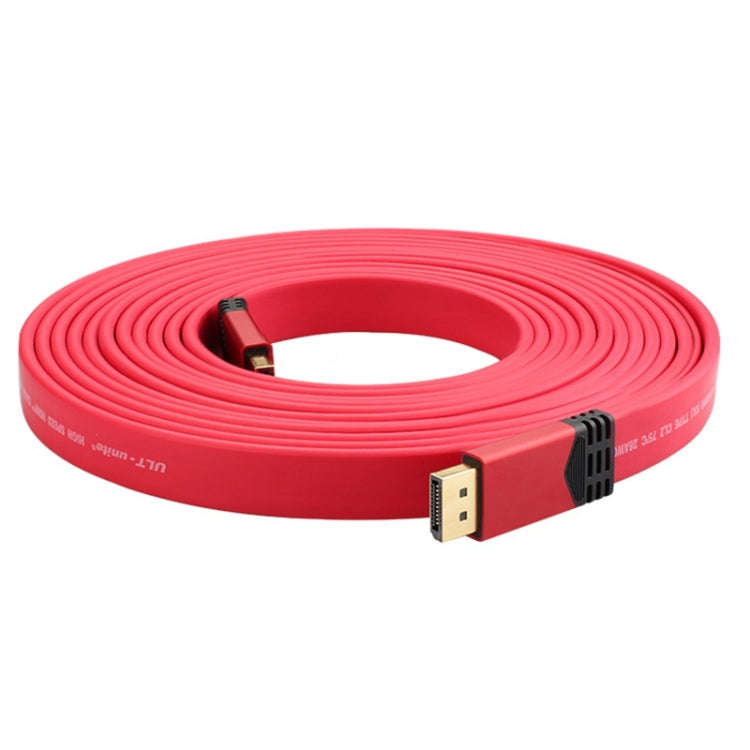 4K 60Hz DisplayPort 1.2 Male to DisplayPort 1.2 Male Aluminum Shell Flat Adapter Cable, Cable Len...