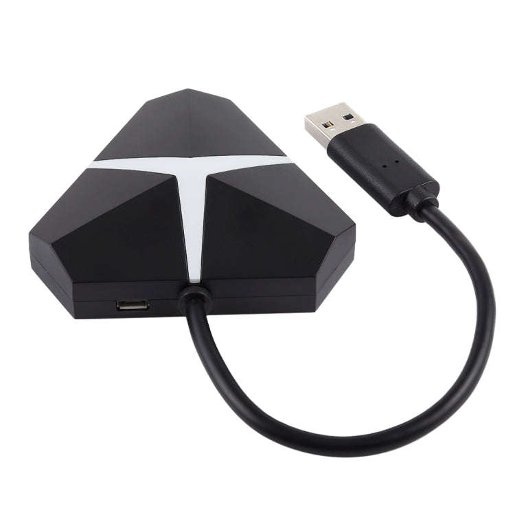 5Gbps Super Speed 4 Ports USB 3.0 HUB Adapter, Cable Length: about 20cm(Black)