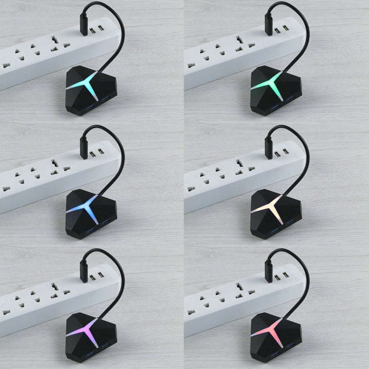 5Gbps Super Speed 4 Ports USB 3.0 HUB Adapter, Cable Length: about 20cm(Black)