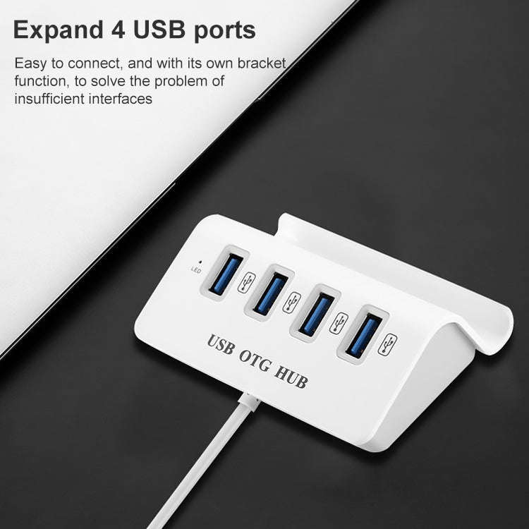H-506 4 in 1 Micro USB / USB to 4 USB 2.0 Interface OTG Docking Station HUB with Stand Function