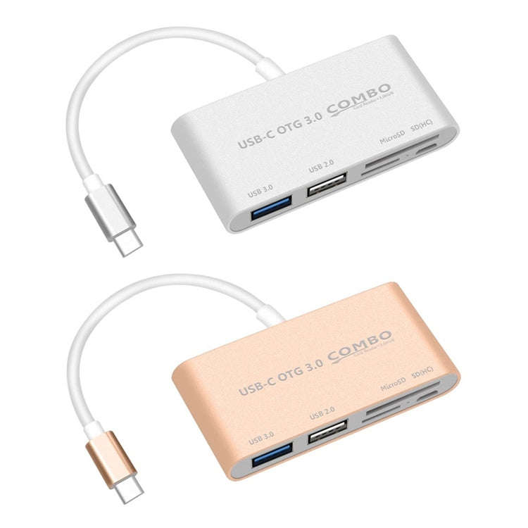 COMBO T-693 5 in 1 USB-C / Type-C to SD / TF / Micro SD Card Slot + USB 3.0 + USB 2.0Ports OTG HU...