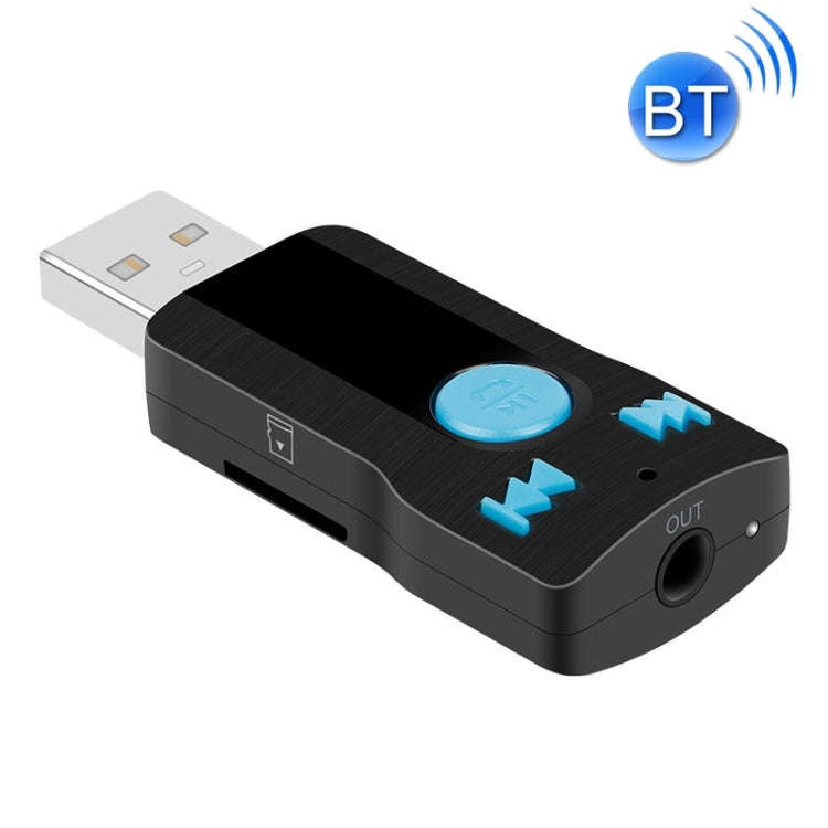 BC07 Mini Brushed Texture USB Bluetooth Receiver MP3 Player SD/TF Card Reader with Microphone & A...