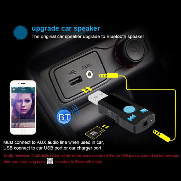 BC07 Mini Brushed Texture USB Bluetooth Receiver MP3 Player SD/TF Card Reader with Microphone & A...