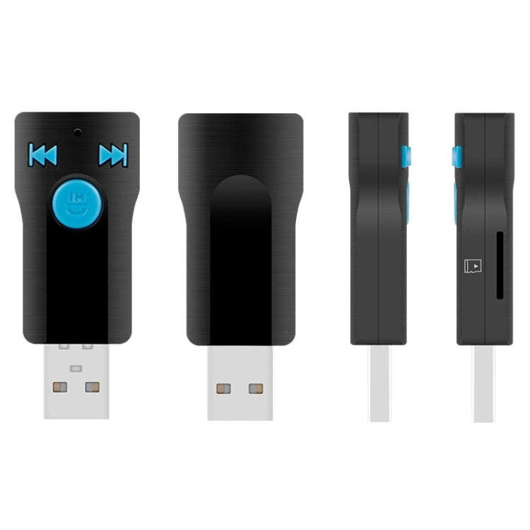 BC07 Mini Brushed Texture USB Bluetooth Receiver MP3 Player SD/TF Card Reader with Microphone & A...