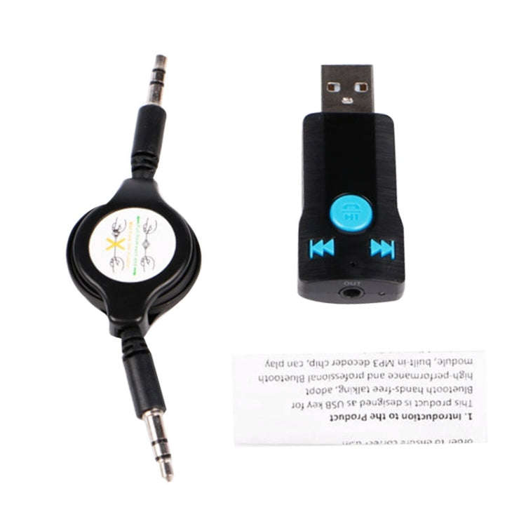 BC07 Mini Brushed Texture USB Bluetooth Receiver MP3 Player SD/TF Card Reader with Microphone & A...