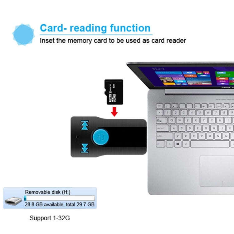 BC07 Mini Brushed Texture USB Bluetooth Receiver MP3 Player SD/TF Card Reader with Microphone & A...