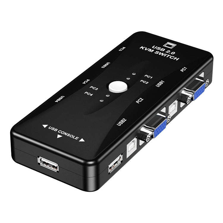 KSW-401V 4 VGA + 3 USB Ports to VGA KVM Switch Box with Control Button for Monitor, Keyboard, Mou...
