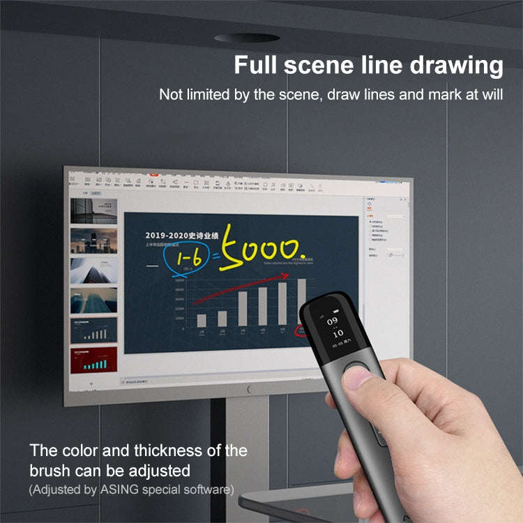 ASiNG A9 32GB Green Light Multifunctional PPT Touch Laser Page Turning Pen Wireless Presenter (Blue)