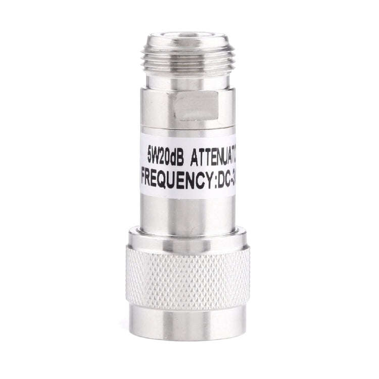 5W 20dBi N Female to N Male DC-13GHz Frequency Gain Attenuator(Silver)