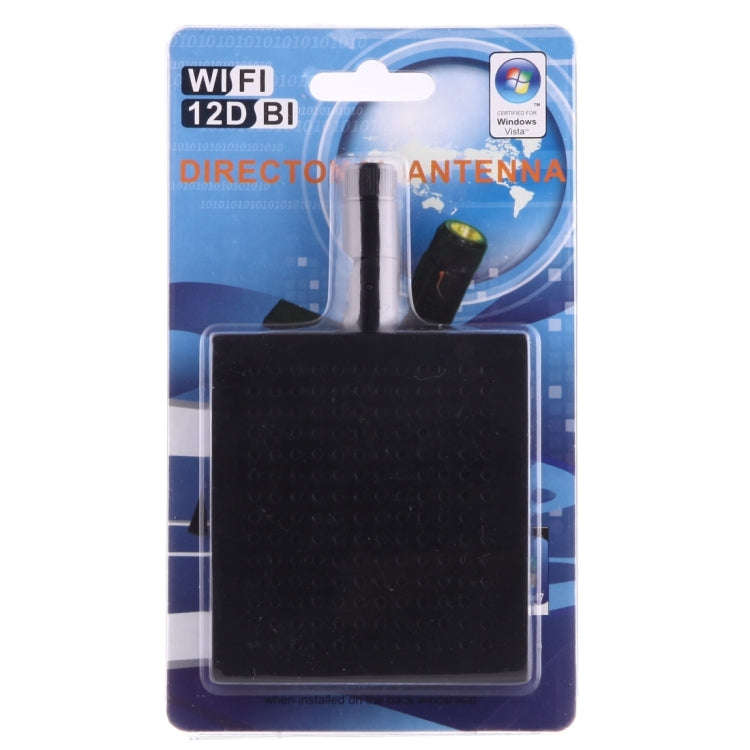 12dBi SMA Male Connector 2.4GHz Panel WiFi Antenna(Black)