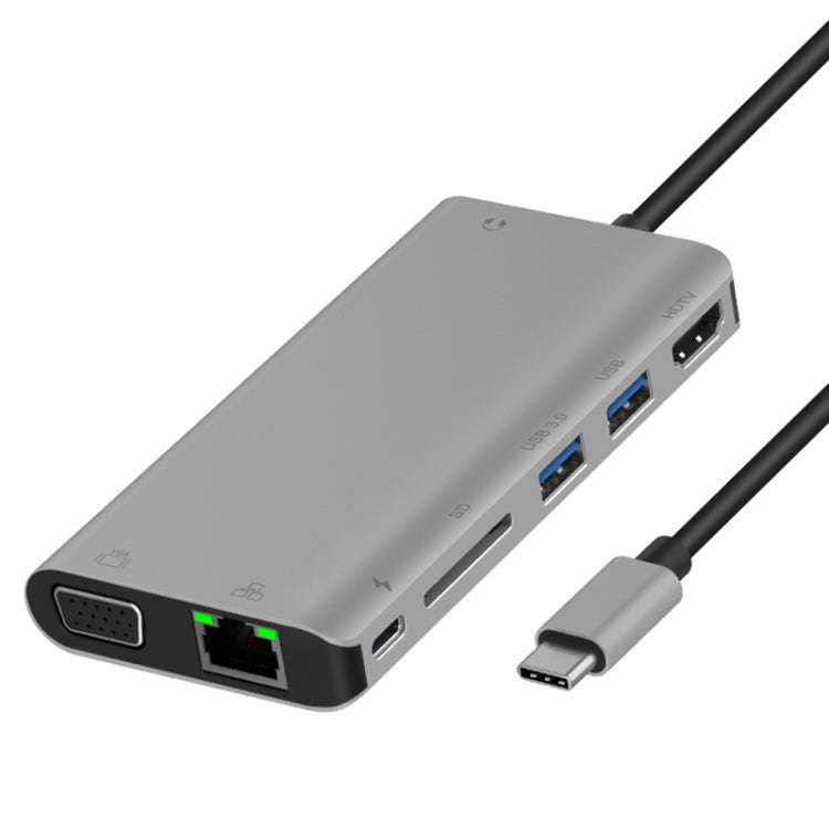 Onten 9591BD 8 in 1 USB-C / Type-C to PD USB-C / Type-C Charging + Gigabit Ethernet + Dual USB 3....