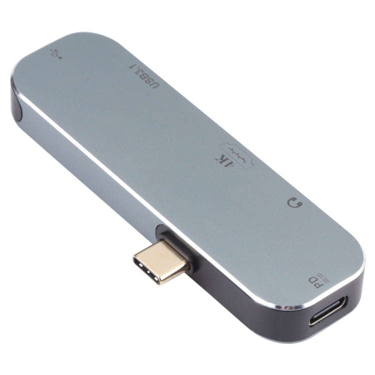 5 in 1 USB-C / Type-C Male to PD USB-C / Type-C Charging + 3.5mm AUX + 4K HDMI + USB 3.1 + USB Fe...