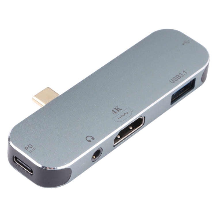 5 in 1 USB-C / Type-C Male to PD USB-C / Type-C Charging + 3.5mm AUX + 4K HDMI + USB 3.1 + USB Fe...
