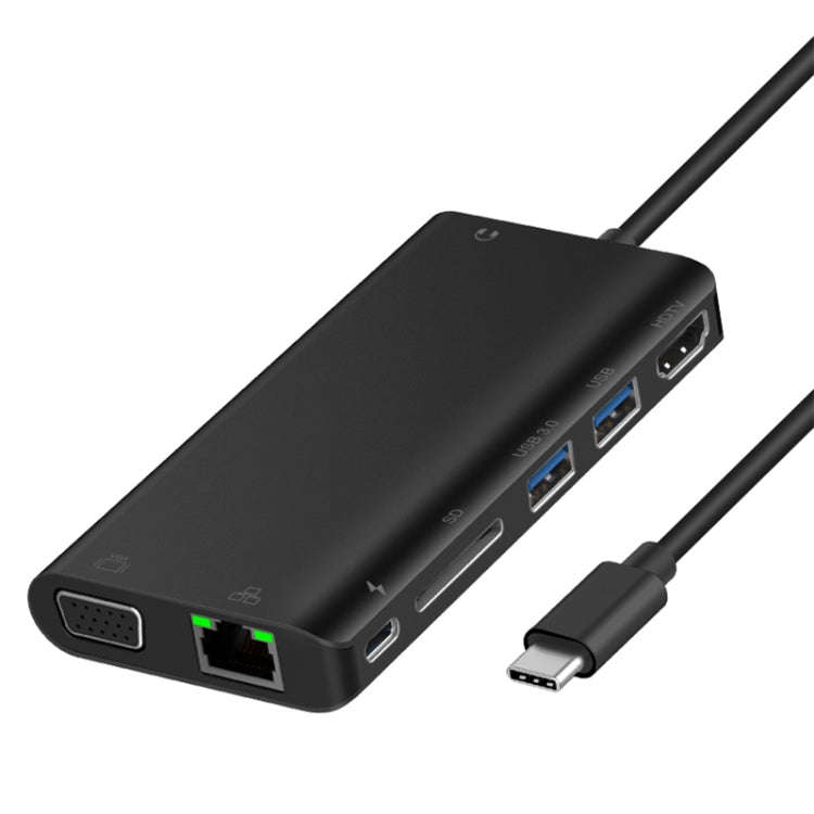 Onten 9591BD 8 in 1 USB-C / Type-C to PD USB-C / Type-C Charging + 100M Ethernet Port + Dual USB ...