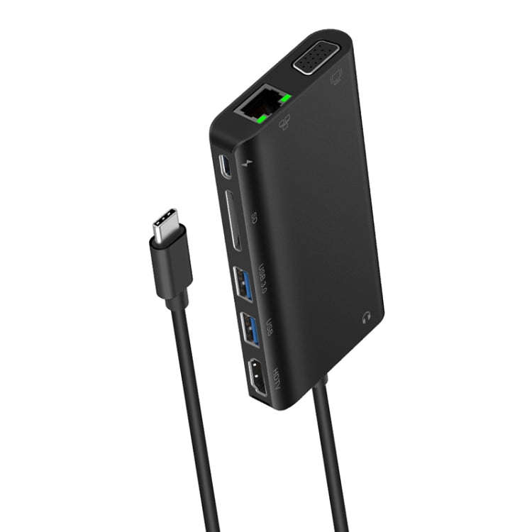 Onten 9591BD 8 in 1 USB-C / Type-C to PD USB-C / Type-C Charging + 100M Ethernet Port + Dual USB ...