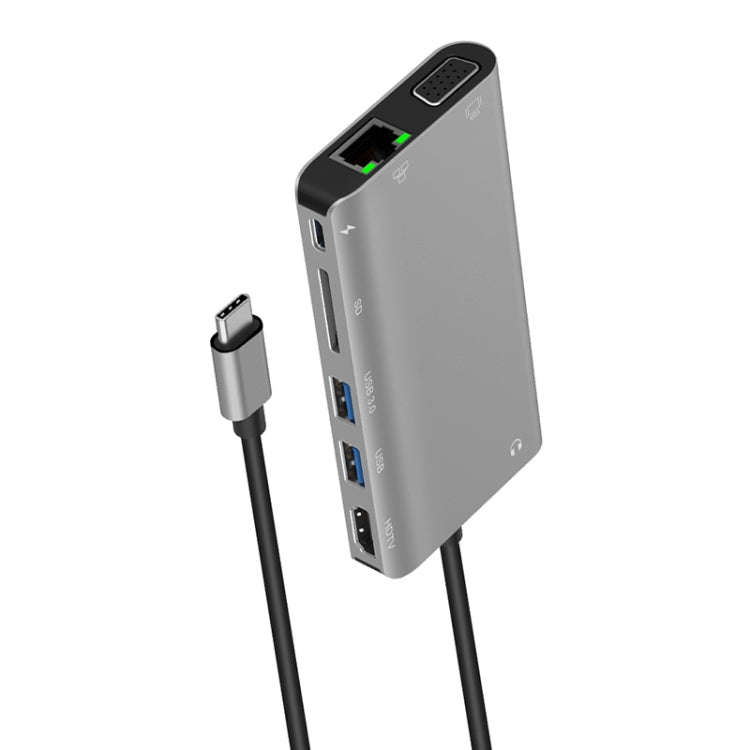 Onten 9591BD 8 in 1 USB-C / Type-C to PD USB-C / Type-C Charging + 100M Ethernet Port + Dual USB ...