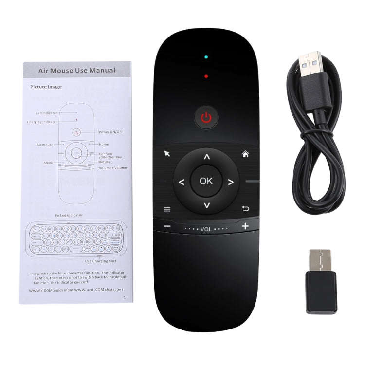 W1 Wireless QWERTY 57-Keys Keyboard 2.4G Air Mouse Remote Controller with LED Indicator for Andro...