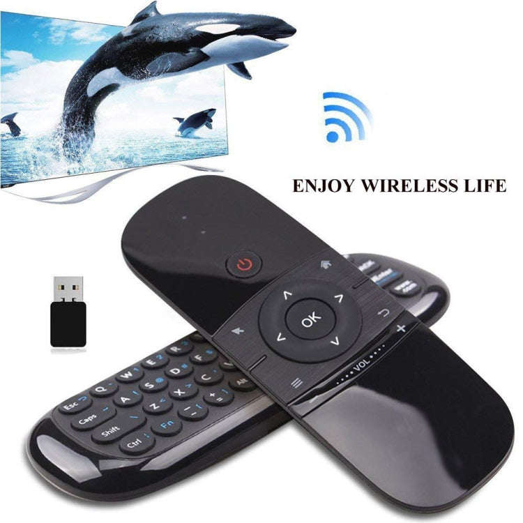 W1 Wireless QWERTY 57-Keys Keyboard 2.4G Air Mouse Remote Controller with LED Indicator for Andro...