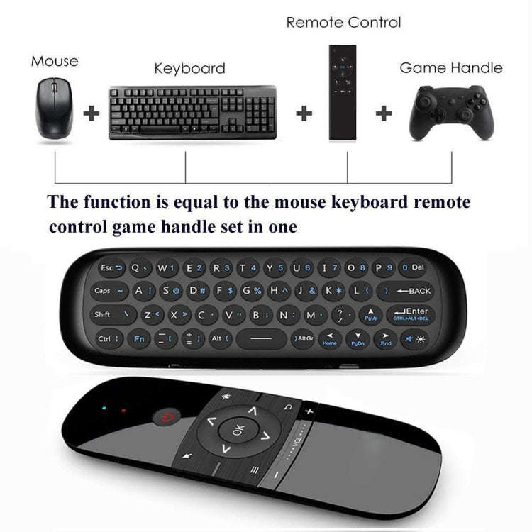 W1 Wireless QWERTY 57-Keys Keyboard 2.4G Air Mouse Remote Controller with LED Indicator for Andro...