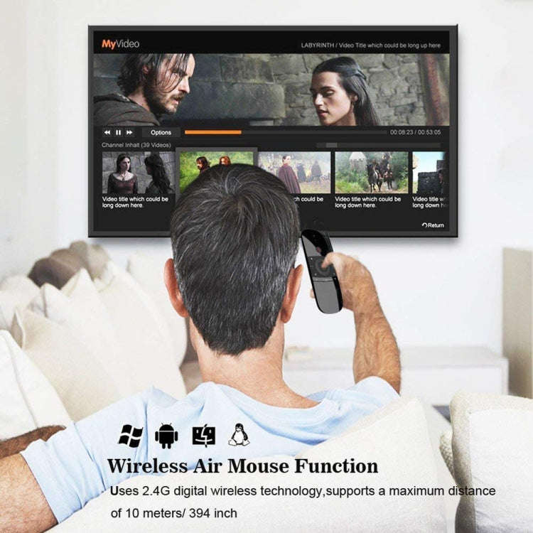 W1 Wireless QWERTY 57-Keys Keyboard 2.4G Air Mouse Remote Controller with LED Indicator for Andro...