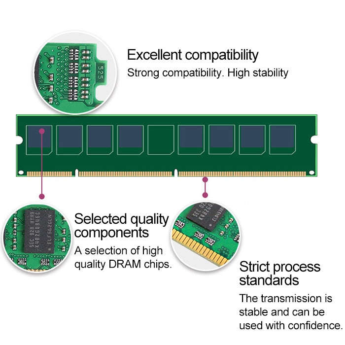 JingHai 1.5V DDR3 1333 / 1600MHz 8GB Memory RAM Module for Desktop PC