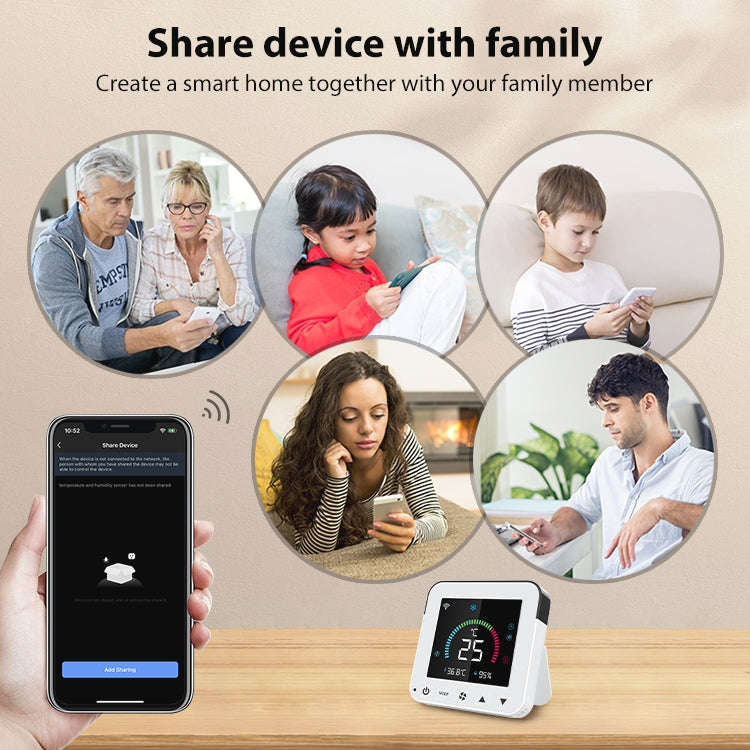NEO NAS-RT01W WiFi Smart Color Screen Infrared Air Conditioner Controller Thermostat(White)
