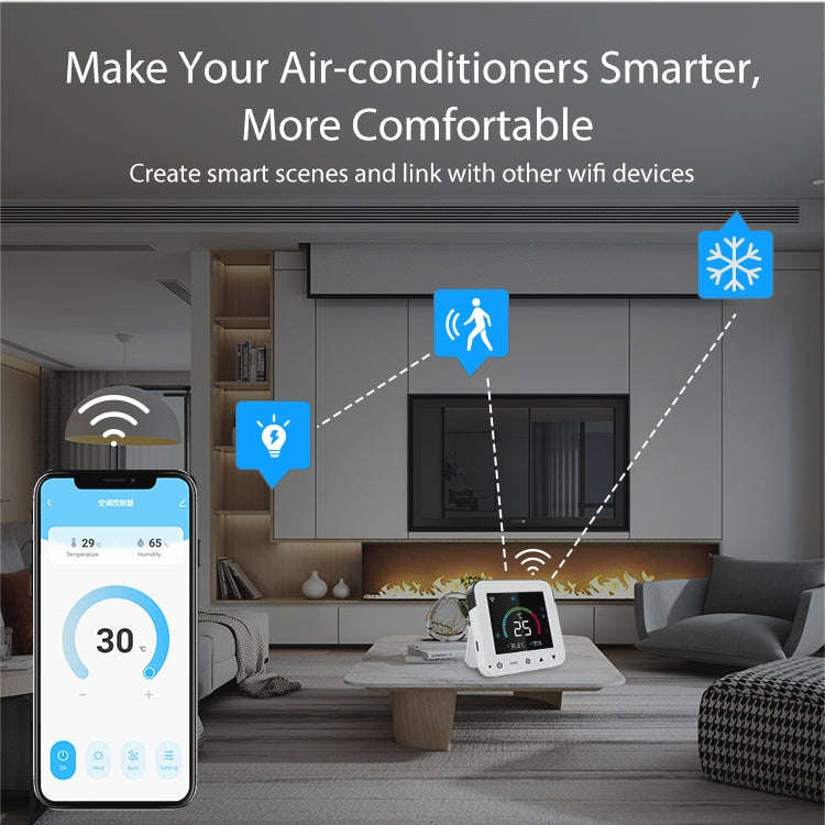 NEO NAS-RT01W WiFi Smart Color Screen Infrared Air Conditioner Controller Thermostat(White)