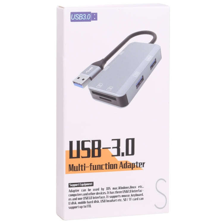 NK-3049HD 6 in 1 USB Male to MS / TF Card Slot + USB 3.0 + 3 USB 2.0 Female Adapter