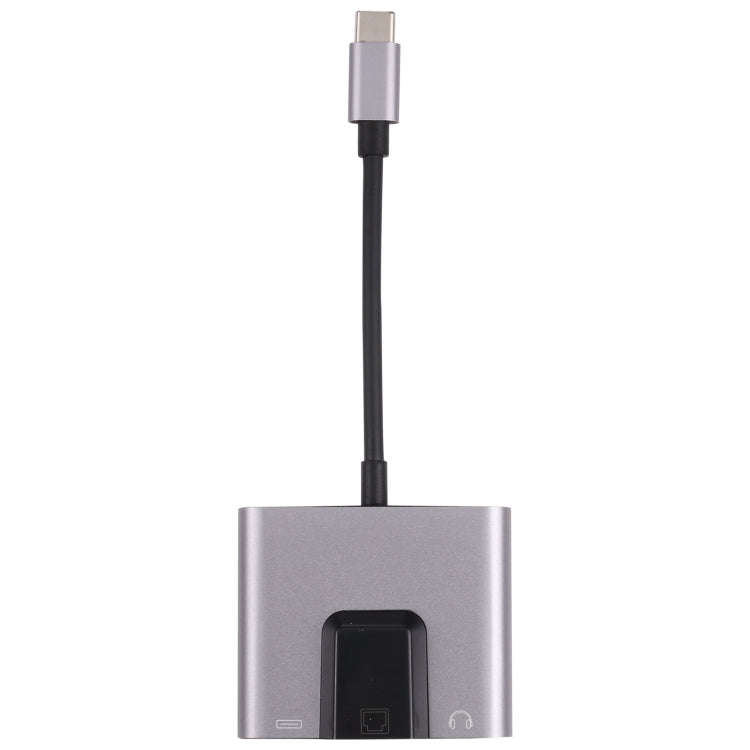 NK-1056TC 3 in 1 USB-C / Type-C Male to USB-C / Type-C Charging + Ethernet + 3.5mm Earphone Femal...