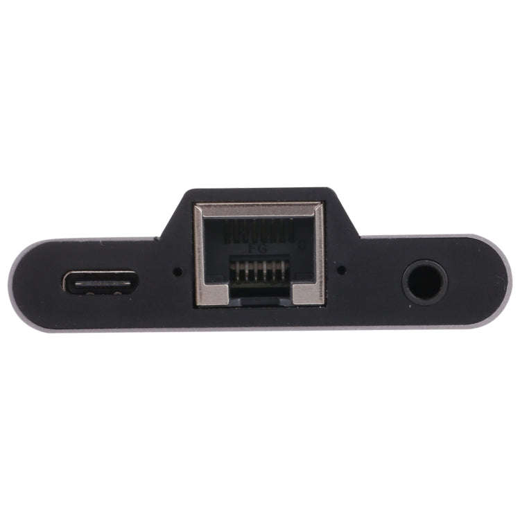 NK-1056TC 3 in 1 USB-C / Type-C Male to USB-C / Type-C Charging + Ethernet + 3.5mm Earphone Femal...