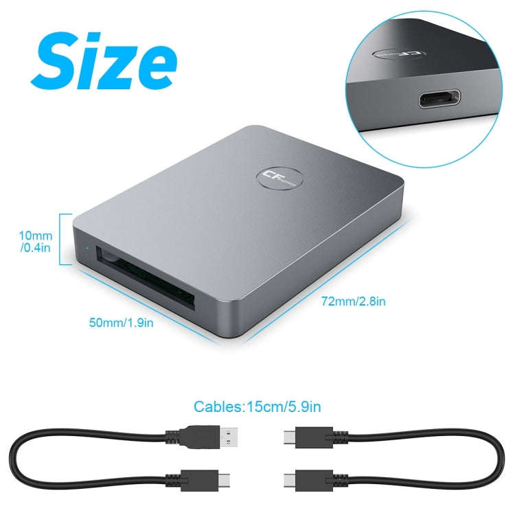 Rocketek CR316 USB3.1 Gen2 CFexpress Type B Card Reader(Silver Grey)